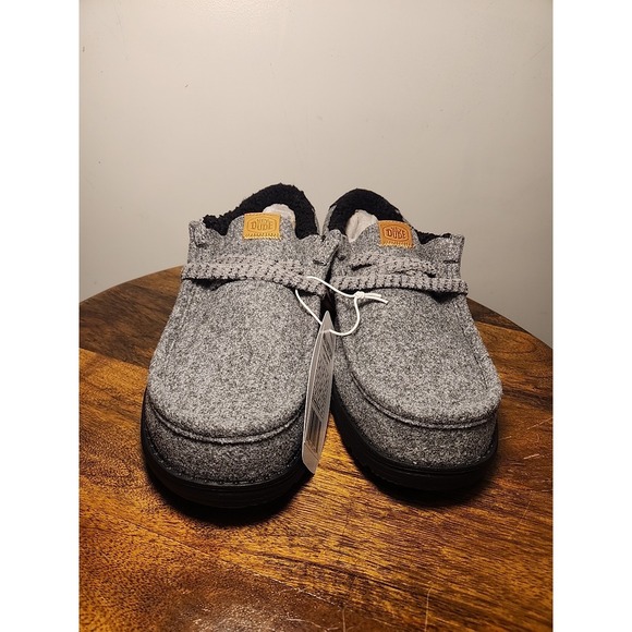 Hey Dude Wally Cozy Plaid Smoke Grey Multi Men\'s Sz 9 Slip On Loafers 44341-1VY‎ main image 4